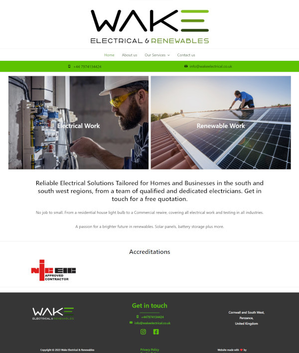 Wake Electrical home page